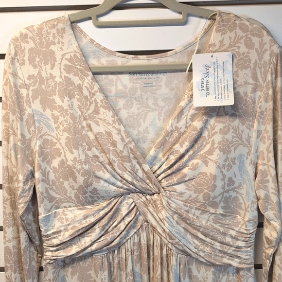 Soft Surroundings NWT Sweet Dreams Full Length Night Gown Lounge Dress Size M - Picture 2 of 6